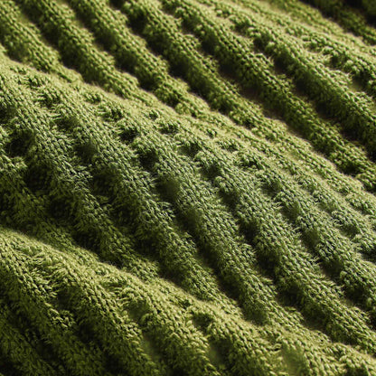 Chunky Waffle Knit Throw Blanket