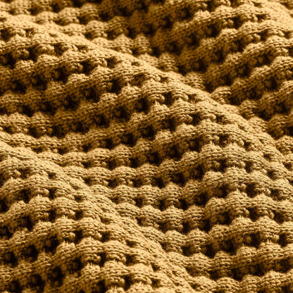 Chunky Waffle Knit Throw Blanket