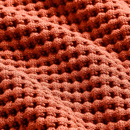 Chunky Waffle Knit Throw Blanket