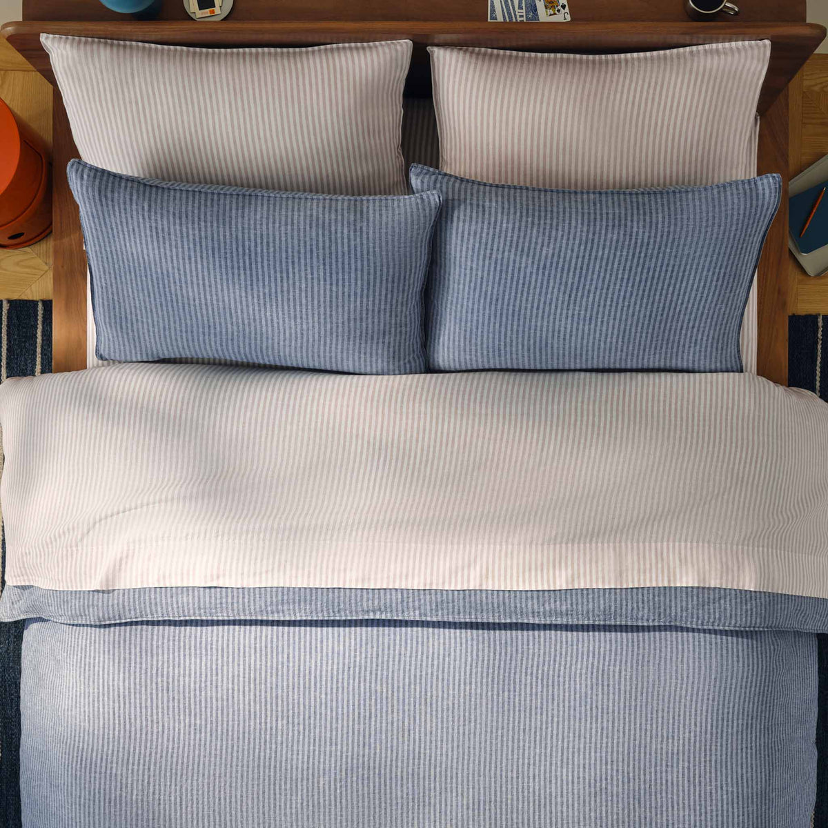 Set of 2 Washed European Linen Core Sheet Set Bundle