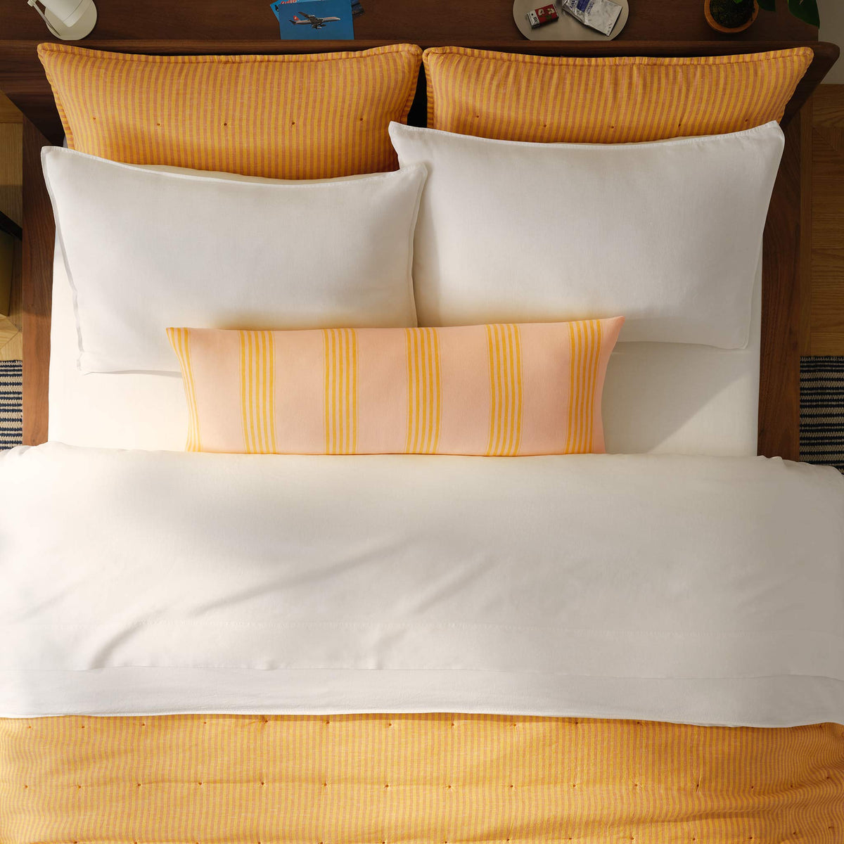 Washed European Linen Quilt Set