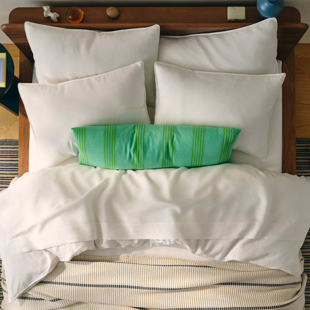Set of 2 Washed European Linen Core Sheet Set Bundle