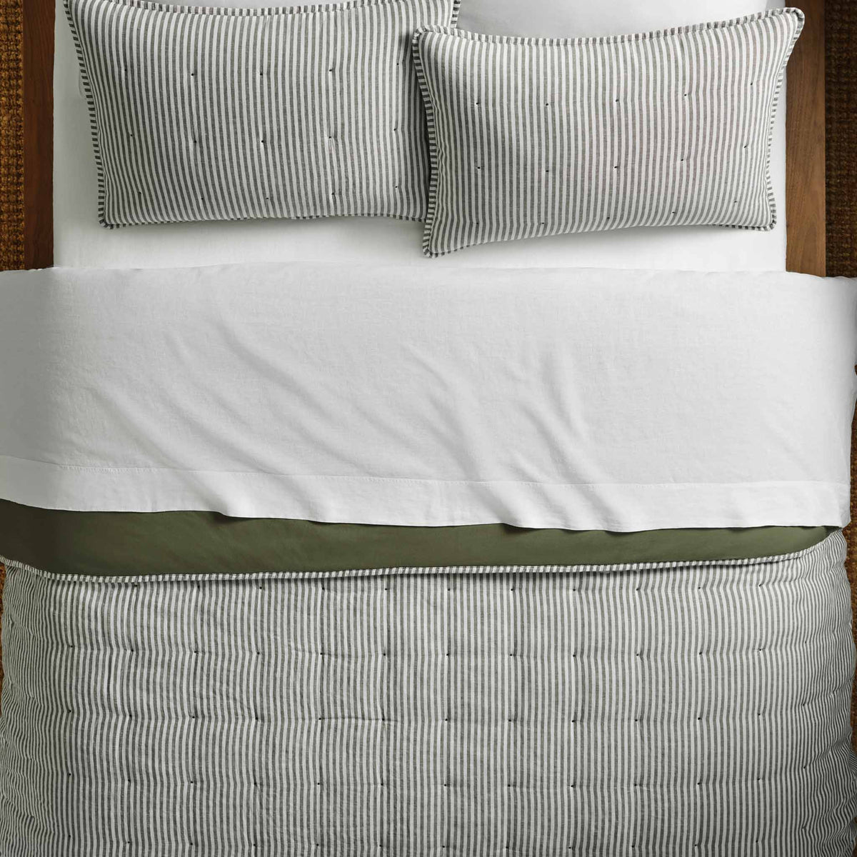 Washed European Linen Quilted Sham Set