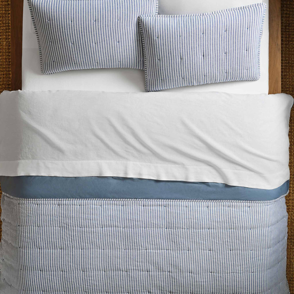 Washed European Linen Quilted Sham Set