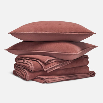 Washed Velvet Quilt Set
