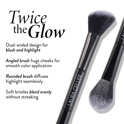 Dual-Ended Highlighter + Blush Brush