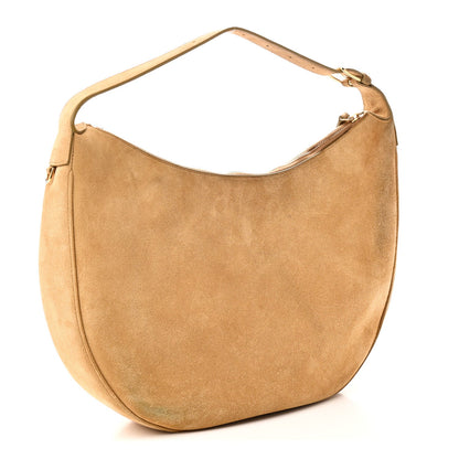 Suede Calfskin Large Lulu Shoulder Bag Beige