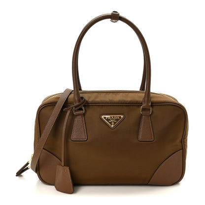 Re-Nylon Saffiano Medium Re-Edition 1978 Two Handle Bag Sughero