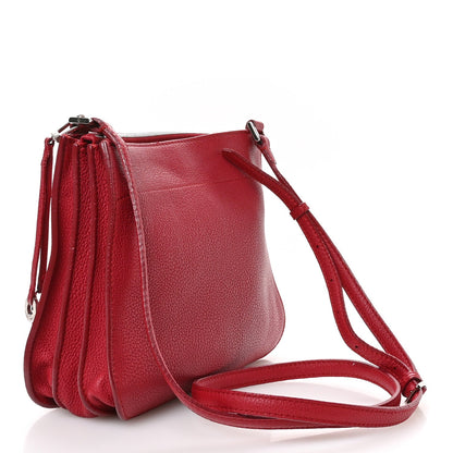 Grained Calfskin Milky Way Shoulder Bag Red