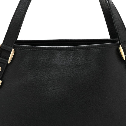 Calfskin Medium Abbey Shoulder Bag Black