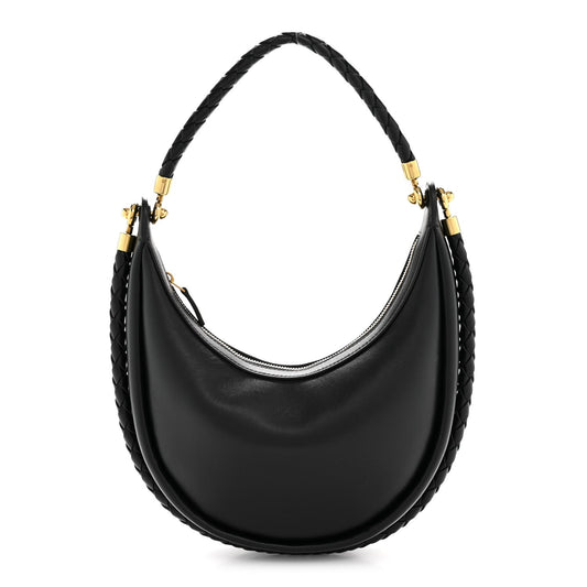 Smooth Calfskin Hula Hoop Shoulder Bag Black