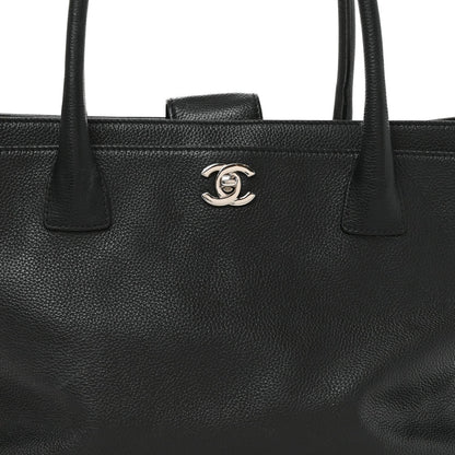 Calfskin Cerf Executive Shopper Tote Black