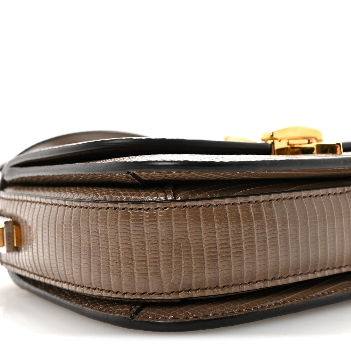 Lizard Mini Sylvie 1969 Messenger Bag Taupe