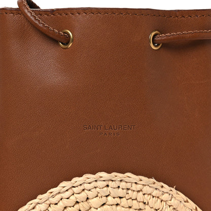 Raffia Cassandre Mini Pochon Crossbody Bag Brick Natural