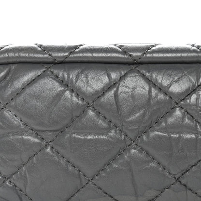Aged Calfskin Quilted Large Reissue Camera Case Grey