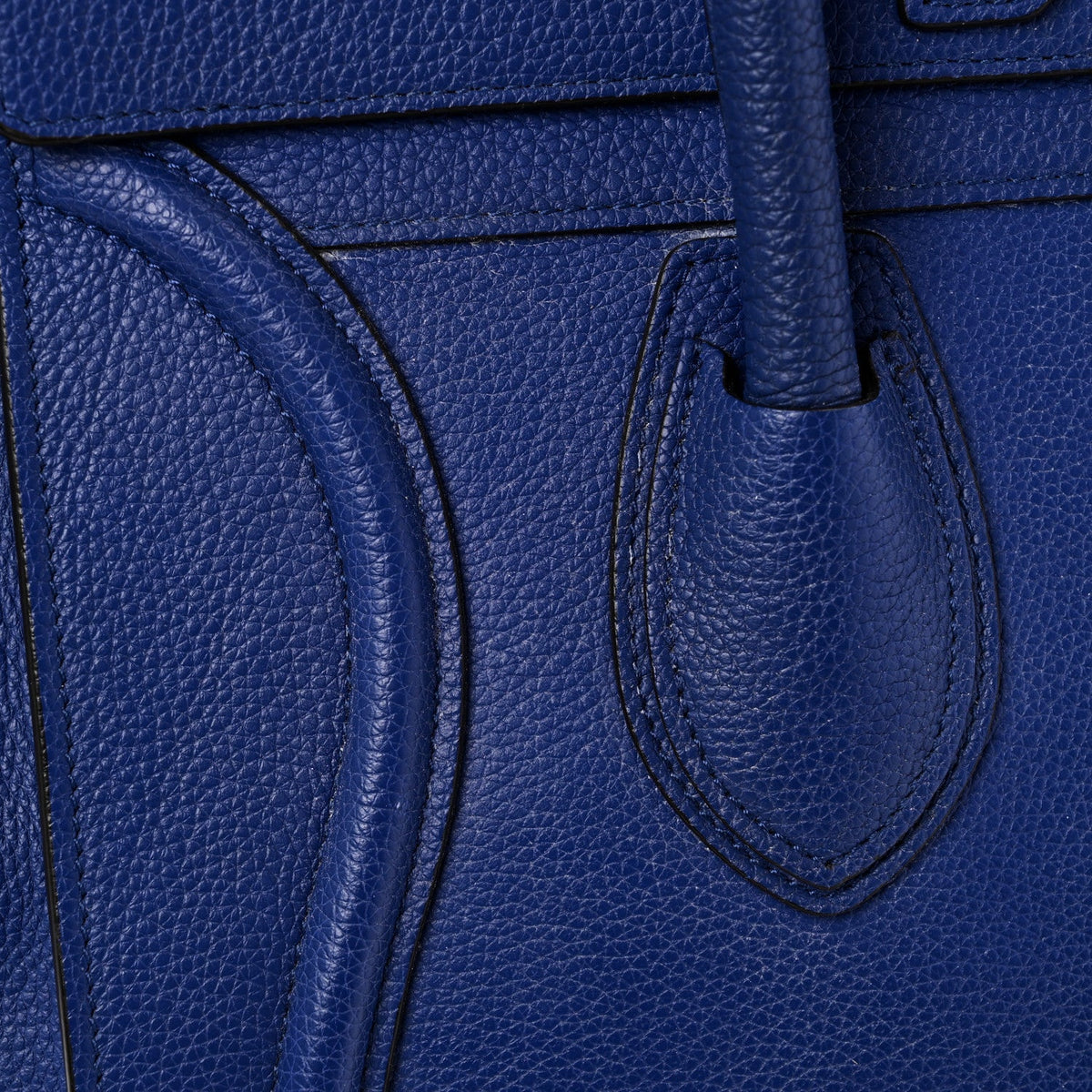 Drummed Calfskin Mini Luggage Indigo