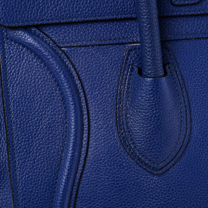 Drummed Calfskin Mini Luggage Indigo