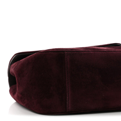 Suede Chevron Quilted Medium LouLou Smoky Burgundy