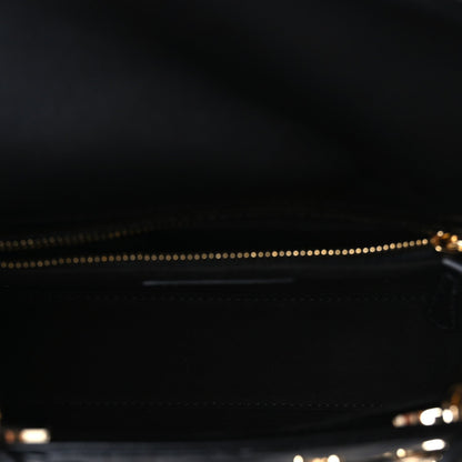 Lambskin Cannage Butterfly Studs Small Lady Dior Black