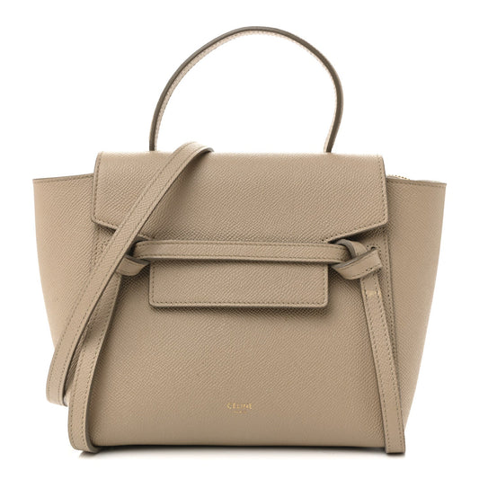 Grained Calfskin Nano Belt Bag Light Taupe
