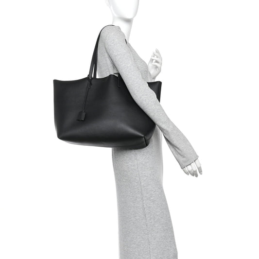 Calfskin Large Shopping Tote Black