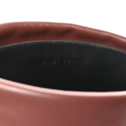 Calfskin CC Fold Over Boots 38 Black Brown