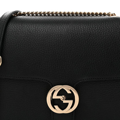 Dollar Calfskin Interlocking G Shoulder Bag Black