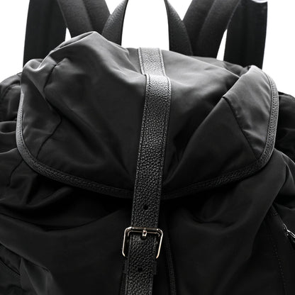 Nylon Grained Calfskin Watson Diaper Bag Black