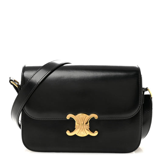 Shiny Calfskin Medium Triomphe Black