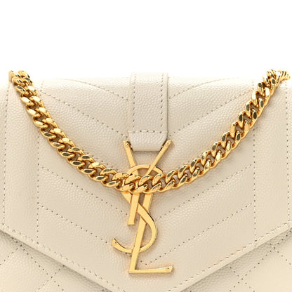 Grain De Poudre Mixed Matelasse Triquilt Monogram Chain Wallet Crema Soft