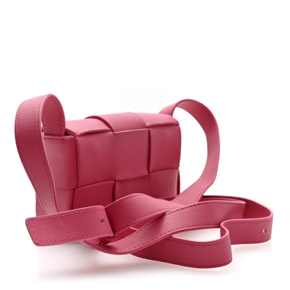 Lambskin Maxi Intrecciato Extra Mini Cassette Crossbody Bag Cranberry