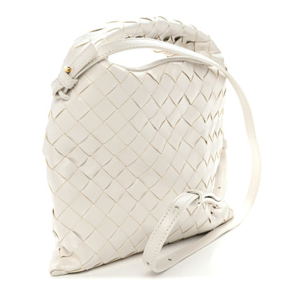 Calfskin Intrecciato Mini Hop White