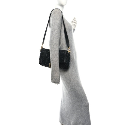 Nappa FF 1974 Embossed Large Baguette Black