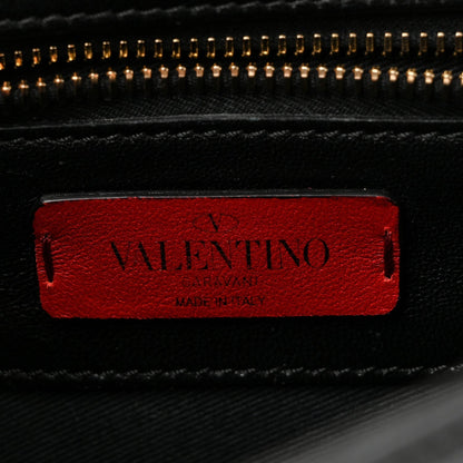 Lambskin VLTN Print Candystud Top Handle Bag Black