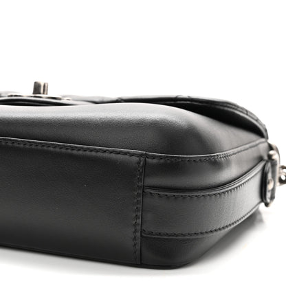 Calfskin Quilted Medium Rock My Shoulder Flap Black