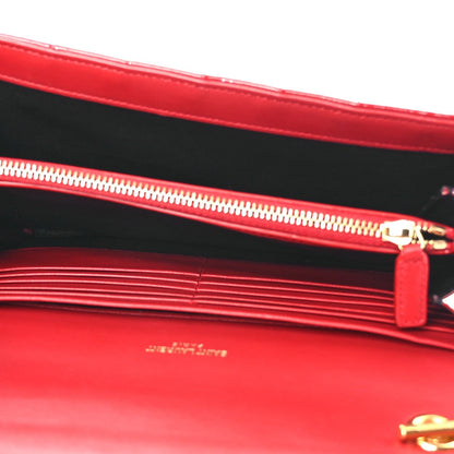 Patent Calfskin Matelasse Vicky Chain Wallet Rouge Eros