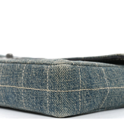 Denim Chocolate Bar Quilted East West Flap