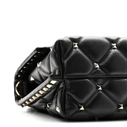 Lambskin VLTN Print Candystud Top Handle Bag Black