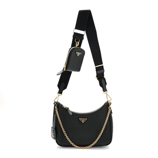 Saffiano Lux Re-Edition 2005 Shoulder Bag Black
