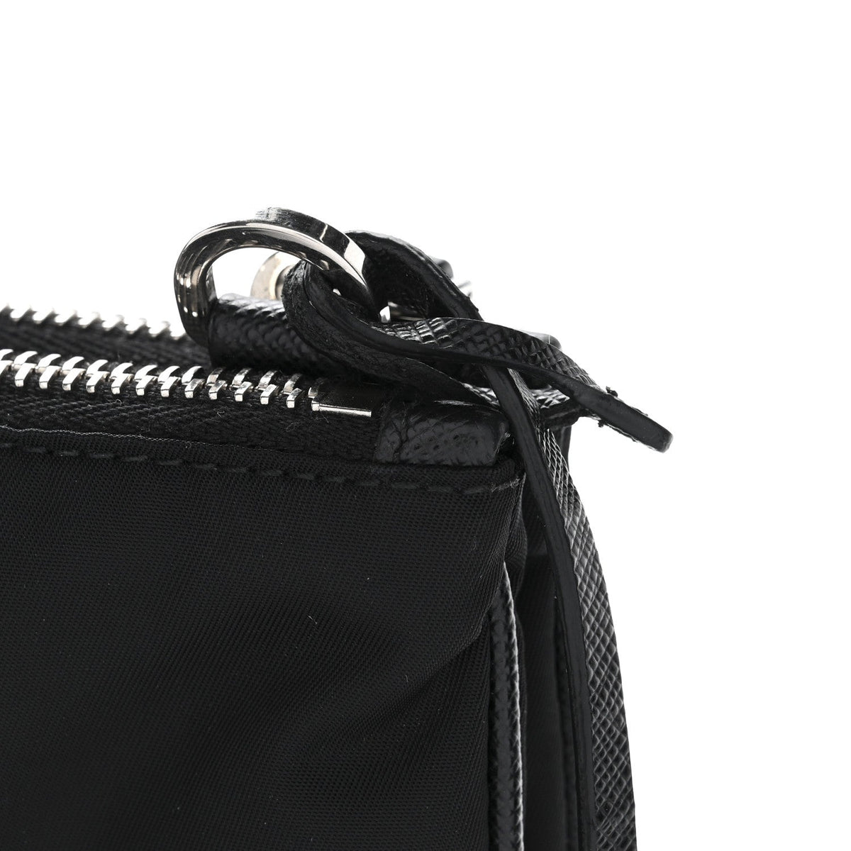 Re-Nylon Saffiano Re-Edition 2000 Double Zip Crossbody Bag Black