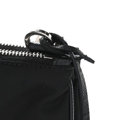 Re-Nylon Saffiano Re-Edition 2000 Double Zip Crossbody Bag Black