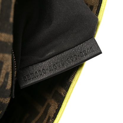 Fabric Jacquard FF 1974 Large Baguette Tobacco Moro Giallo Fluo