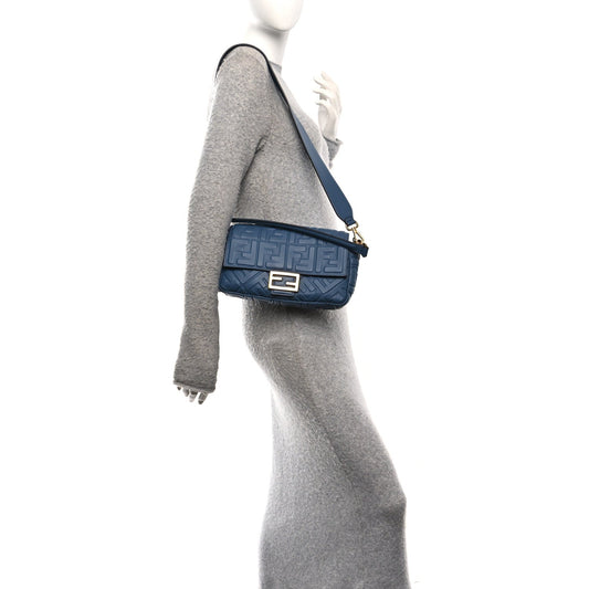 Nappa FF 1974 Embossed Baguette Mirto
