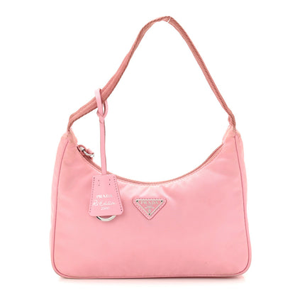 Tessuto Nylon Saffiano Mini Re-Edition 2000 Bag Rosa