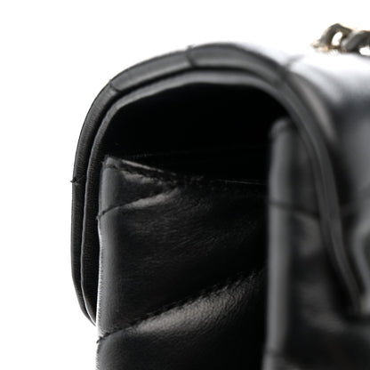 Calfskin Y Quilted Monogram Medium Loulou Chain Satchel Black