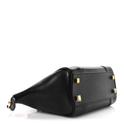 Supple Shiny Lambskin Little New Luggage Black