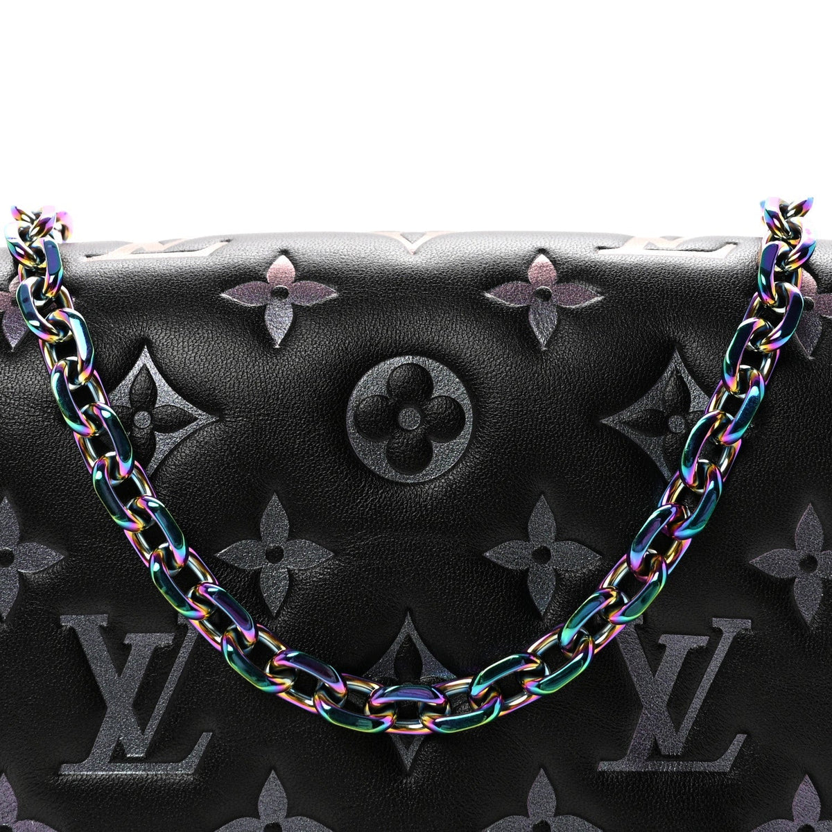 Lambskin Embossed Monogram Scarabeo Pochette Coussin Black