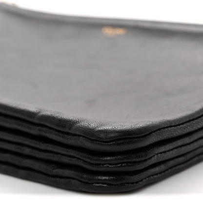 Lambskin Small Trio Crossbody Bag Black