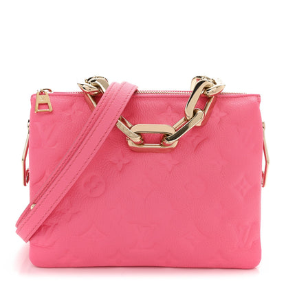 Calfskin Embossed Monogram Coussin BB Rose Fluo