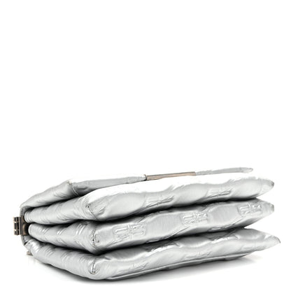 Nappa Allover License BB Monogram Embossed Medium Triplet Bag Silver